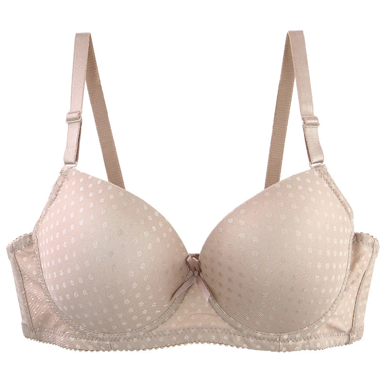 DaiNaFang Women Lace Shaping BCD Underwear Thin Mold Cup 3 Rows Hook Back Anti Armpit Fat Push Up Bra Lace Bow Lingerie