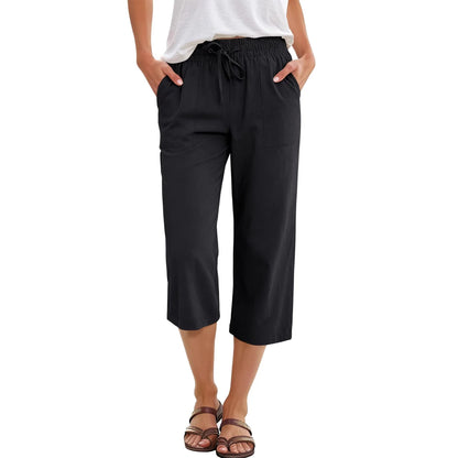 Quick Dry Capri Pants Womens Summer Hiking Cargo Pants 2 Pockets Waterproof Sun UV Protection Knee Length Shorts