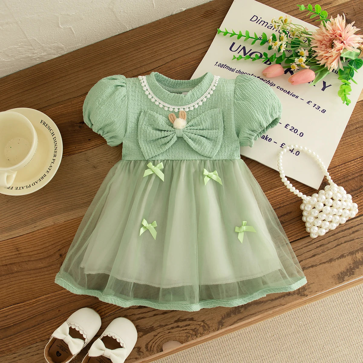 Bow Chiffon Baby Girl Dress Summer New Sweet And Cute Children'S Clothing (6 Months -3 Years Old)