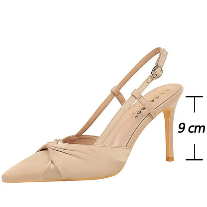 BIGTREE Shoes Sexy High Heels Women Pumps Luxury Banquet Shoes Bowknot Hollow Out Buckle Heeled Sandals Women Stiletto 9 cm