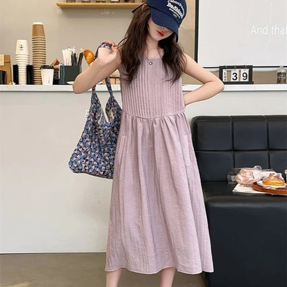 Sweet Casual Maxi Dress Girls Kids Romper Puffy Princess Girl Summer Suit Holiday Dresses 4 Year Old Clothes From 8 14 Years 5 6