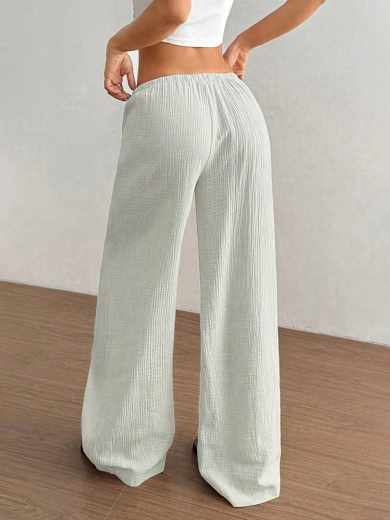 Elegant Women's Casual Versatile Solid-Color Wide-Leg Pants