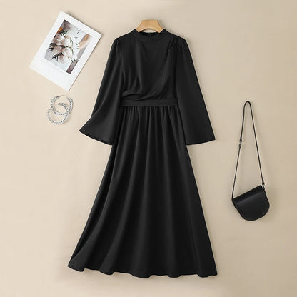 Fashion Muslim Abaya 2026 ZANZEA Women Stand Neck Long Sleeve Pleated Sundress Solid Belted Robe Dubai Hijab Dresses Oversize