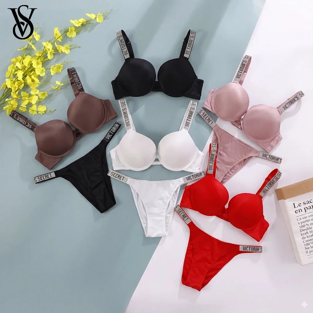 Women's Lingerie Set Sexy Breathable Soft Versatile Shapewear V Sexy Lingerie Bra and Panty Set Push Up Classic