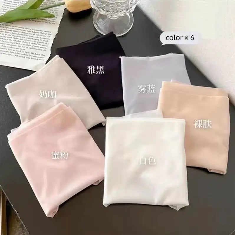 6Pcs Ice Silk Seamless Underwear for Women 3D Peach Butt Shaping Invisible Panties No Show Breathable Briefs for Yoga Daily Wear