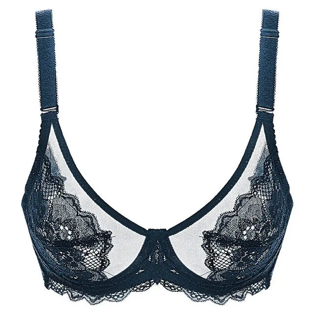 Women's Transparent Bra Ultra Thin Lace Bra Underwear