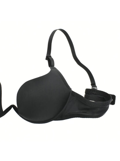 Japanese Deep V Push Up Sexy Bra Underwire Underwear Women Soutien Gorge Thin Half Cup Solid Color Lingerie Beautiful Back