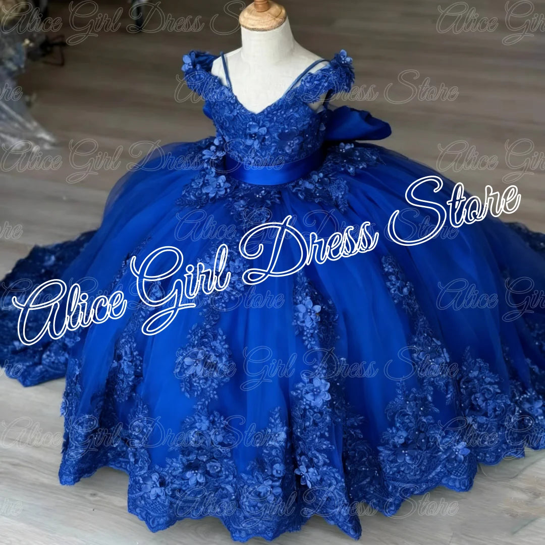 Green Flower Girl Dresses For Wedding Lace Appliques Floor Length Girl Birthday Party Gowns First Communion Gowns Customized