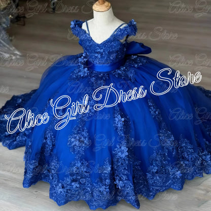 Green Flower Girl Dresses For Wedding Lace Appliques Floor Length Girl Birthday Party Gowns First Communion Gowns Customized