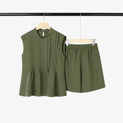 2026 ZANZEA Summer O Neck Sleeveless Tanks Tops Short Sets Stylish Women 2 Pieces Sets 2PCS Casual Holiday Outfits Tracksuit