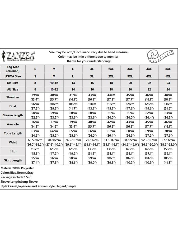 2025 ZANZEA Women Autumn 2 Piece Outfits Long Sleeve Patchwork Shirts and Long Skirts Fashion Dress Sets Elegant Office OL 2pcs