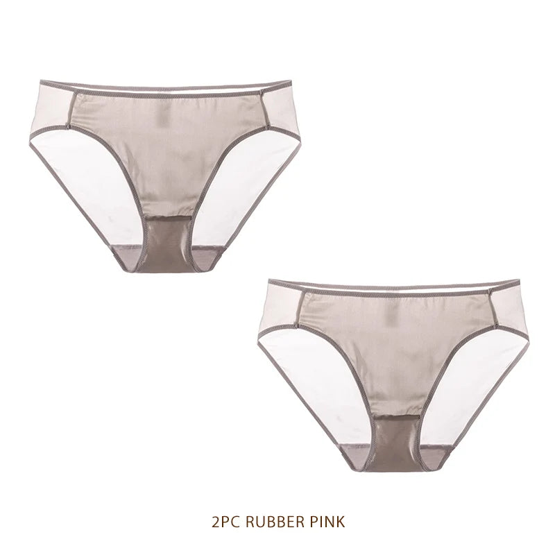 SuyaDream Women Panties 100% Natural silk Lining Meshes Briefs Underwear Health Underpants 2023 New Everyday wear Intimates