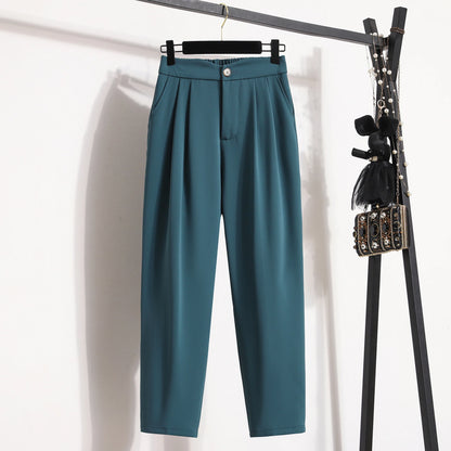 High Quality Korean Style Straight Trousers Plus Size Pants Woman Autumn Winter 2026 New Arrival High Waist Suit Pants