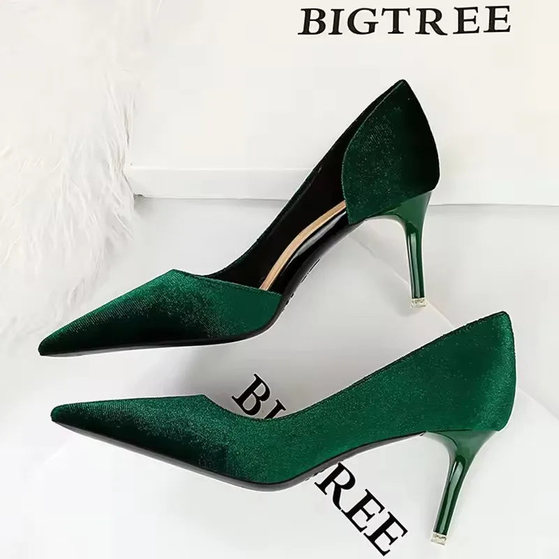 BIGTREE Shoes Purple Women Pumps Design Suede High Heels Sexy Party Shoes Stilettos Lady Heels Luxury Pumps Shoes Large Size 43