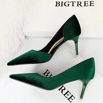 BIGTREE Shoes Purple Women Pumps Design Suede High Heels Sexy Party Shoes Stilettos Lady Heels Luxury Pumps Shoes Large Size 43