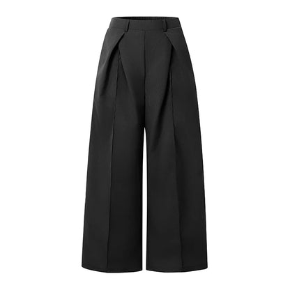 2026 ZANZEA Summer Causal Elastic Waist Baggy Trousers Fashion Women Loose Wide Leg Pants Elegant Solid OL Work Pantalon Street