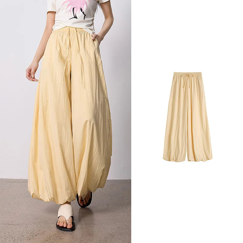 TOYOUTH Women's Wrinkle-Resistant Wide Leg Pants 2026 Summer New Straight Cut Bud Trousers, Travel Friendly