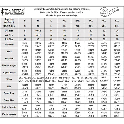 ZANZEA Women's Casual Short Sets Summer 3/4 Lantern Sleeve Contrast Trim V-Neck Shirt & Elastic Waist Shorts 2pcs Suits Outfits