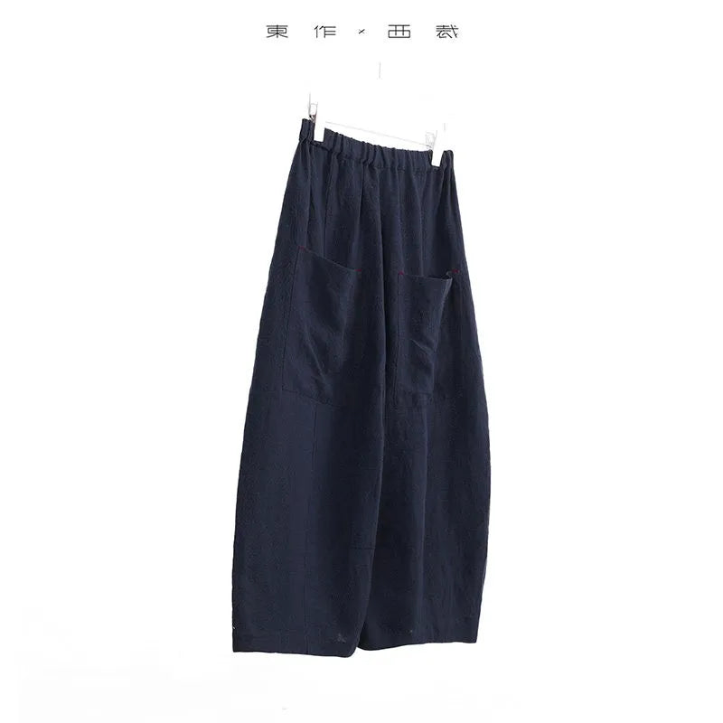 Walking with the Wind~ Linen Wide-Leg Pants, Cropped Pants, Plus-Size Loose Skirt Pants, Casual Women's Pants, New Summer Style