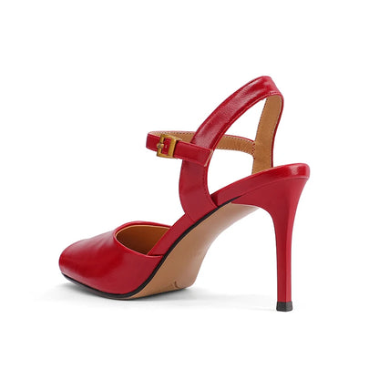 SmallHut New 2026 Trend Peep Toe Sandals Summer Women High Thin Heels Black Red Buckle Ankle Strap Sexy Ladies Party Shoes