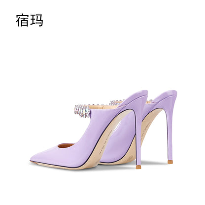 Heeled Sandals 2026 Women Heels Slippers Luxury Brand High Heels Shoes Fashion Crystal Pumps Slingbacks Party Ladies Shoes Women