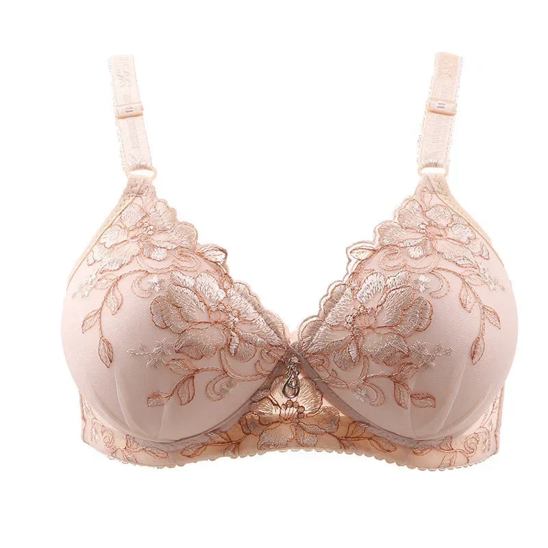 Adjustable Sexy Lingerie Bralette Push Up Bras for Women Underwear Vintage Floral Print Sexy Lace Bras Mujer Feminino Lingerie