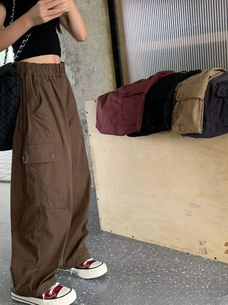 Summer Kids' Tactical Joggers 5-12 Years Lightweight Straight Cargo Pants Breathable Stretchy Outdoor Playwear for Girls Wear