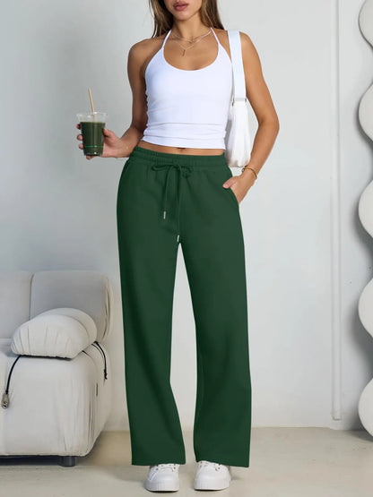 2026 New Harajuku Wide Leg Sweatpants Women Streetwear Baggy Oversize Gray Sports Pants Woman Drawstring Casual Joggers Trousers