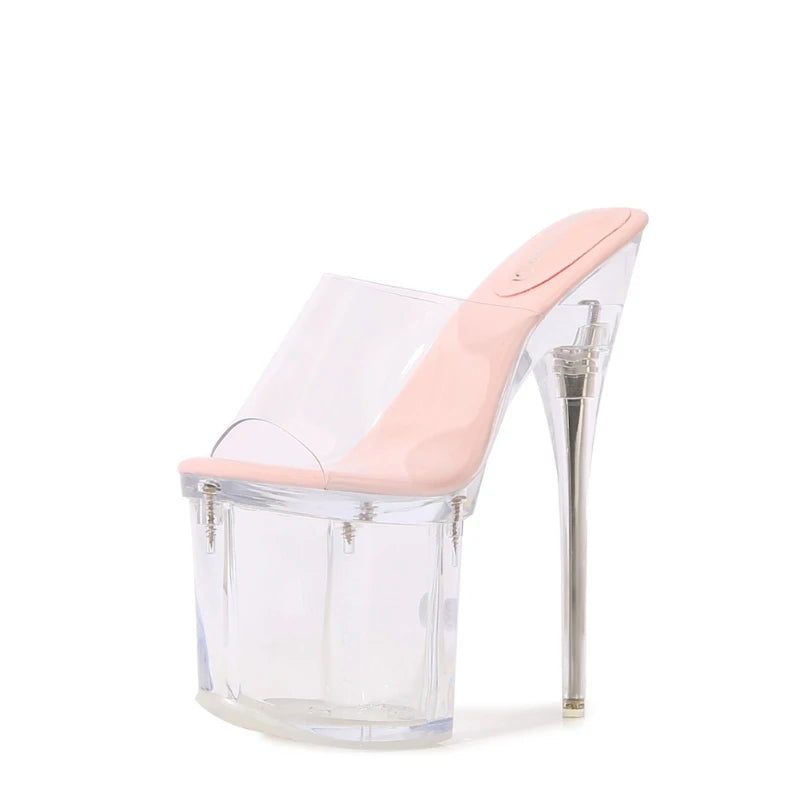 Fashion Crystal Car Model Nightclub Princess Extra Slim Heels Waterproof Platform Hatred Sky High Transparent Super High Sandals