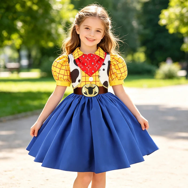 2026 New Movie Cowgirl Toy Woody Dresses For Girls Jessie Princess Costumes Kids Christmas Halloween Outfits