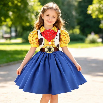 2026 New Movie Cowgirl Toy Woody Dresses For Girls Jessie Princess Costumes Kids Christmas Halloween Outfits