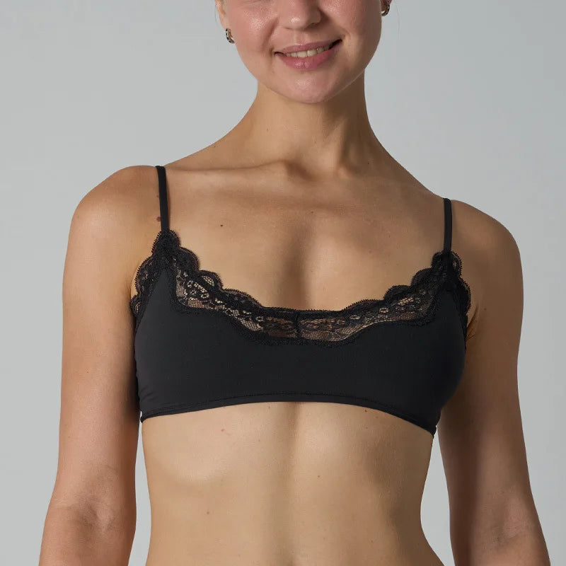 Solid Lace Thin Underwear Sets Women Slim Lift Comfortable Minimalist Without Steel Ring Bra Suit Sweet Y2K Sport Bras and Panty