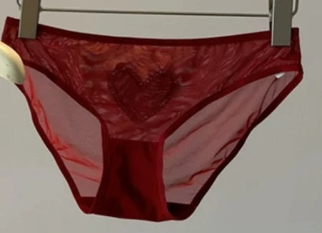 Women Red Bridal Wireless Bra, Front Buckle Beauty Back Thin Cup Heart Pattern Underwear For Wedding Zodiac Lucky Year 32-38 Set