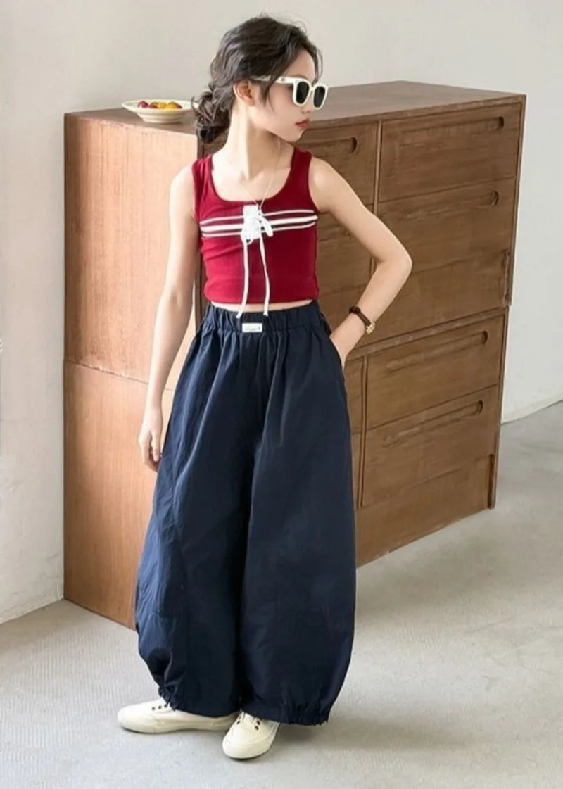 Girls' Summer Harem Pants 2026 Trendy Lightweight Casual Kids' Pants 5-12 Years