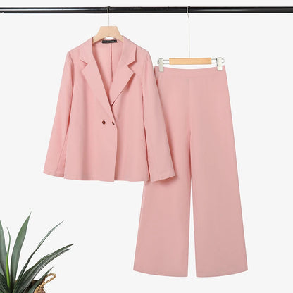 ZANZEA Women's Elegant Pant Suits Office Wear Long Sleeve Blazer and Wide Leg Pants 2 Piece Sets Woman Casual Lightweight Outfit