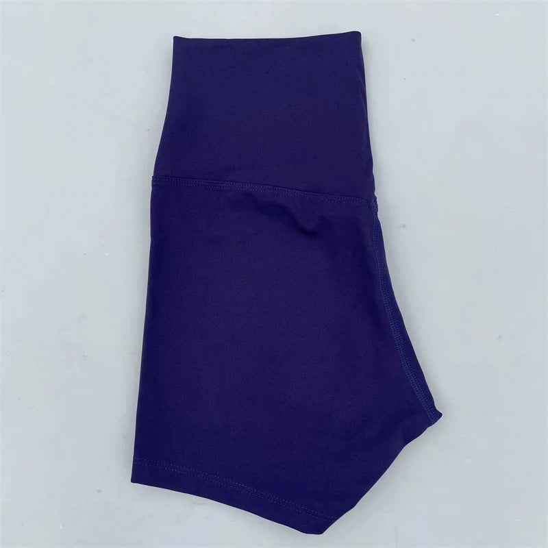 Solid Color Tight Soft Women Fitness Sport Short High Waist Yoga Short Legging Squatting Proof Comprehensive Training Athletic