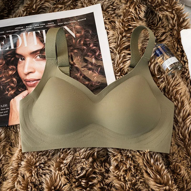 Push-Up Bras For Women Plus Size Seamless Bra Non-wire Wide Adjustable Straps Underwear Sexy Lingerie Comfort Intimates M-3XL