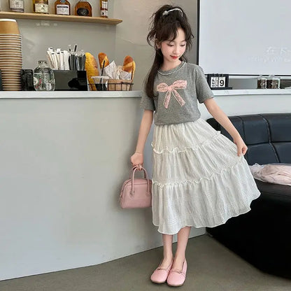 Elementary Student Girl Clothes Children's Clothing From 8 To 12 Years Girls Girl's Set 6 7 Top Party Dresses Teenagers 14 Old 4