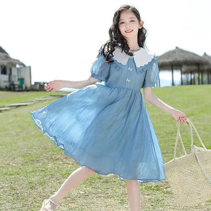 Summer Dresses Elementary Girl Clothes Holiday Girls 2025 Women's Dress Sale From 10 12 Years Fashion Children's Girly Young 6 7