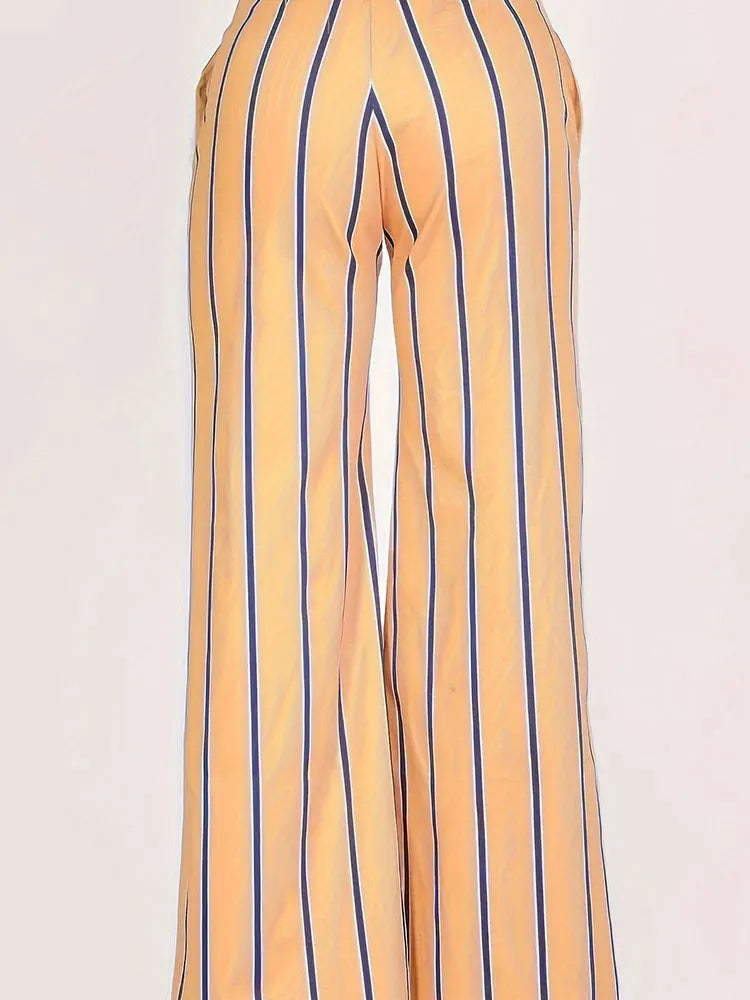 Women's Oversized Woven Casual Pants Comfortable Loose Fit High Waist Straight Leg Trousers