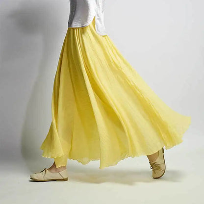2026 Women Cotton Blending Long Skirts High Waist Good Quality Women Summer Boho Maxi Skirts Brand Faldas Femme Streetwear