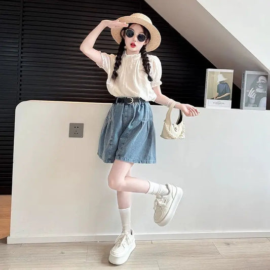 Elementary Girl Summer Clothes Girls Outfit Sets Clothing 4 7 Years Cartoon Children's Fashion Child Set Korean Kids 8 Boutique