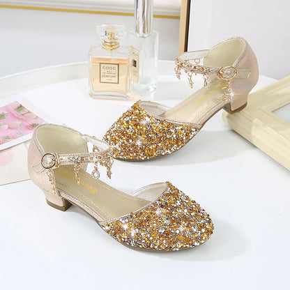 Children Sandals Girls Shoes Summer Pearl Bowknot Open Toe High Heels Girls Sandals Princess Dance Party Shoes for Kids CSH826