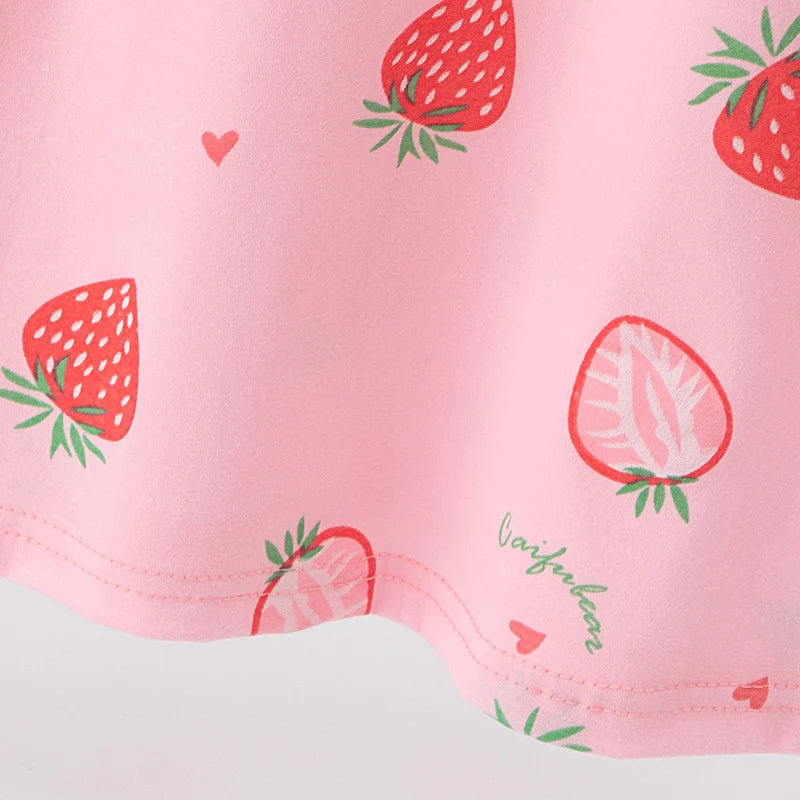 1/2 Pcs Children's Sweet And Lovely Dress Girl Casual And Comfortable Joker Round Neck Knee Skirt Sister Princess Home Dress