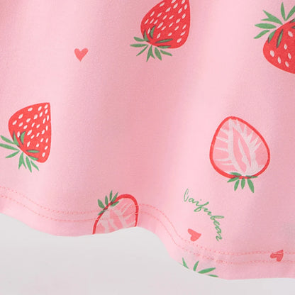 1/2 Pcs Children's Sweet And Lovely Dress Girl Casual And Comfortable Joker Round Neck Knee Skirt Sister Princess Home Dress