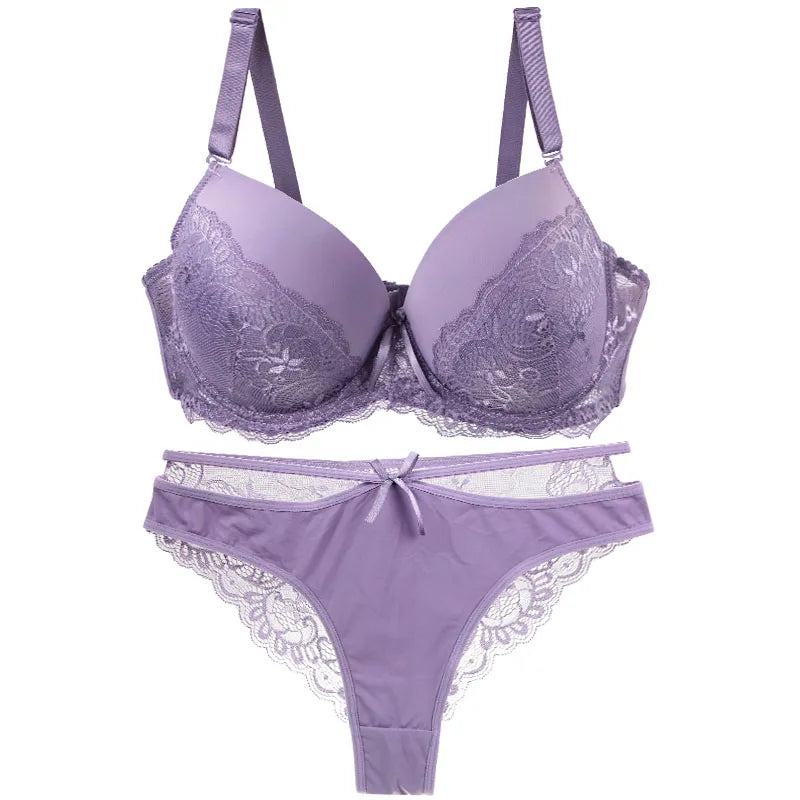 Nouvell Seamless Sexy Lace Pus Up Bras Panties Sets 34/75 36/80 38/85 40/90 42/95 44/100 BCDE Underwear Plus Size Lingerie