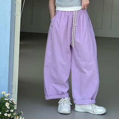 Girls' Lightweight Summer Loose Stylish Wide Leg Harem Pants 5-12 Years