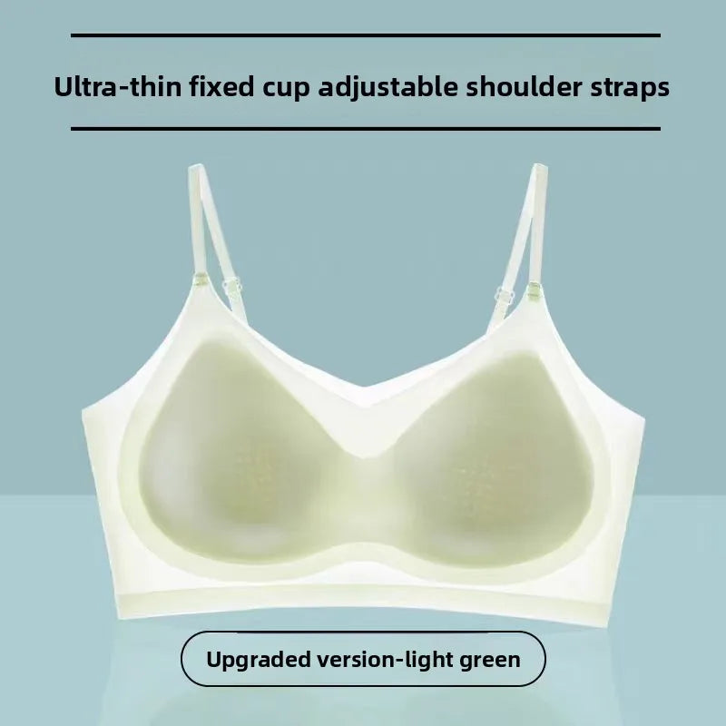 Summer Ultra-thin Ice Silk Seamless Underwear, Lightweight and Breathable Seamless Suspender, Beautiful Back Bra