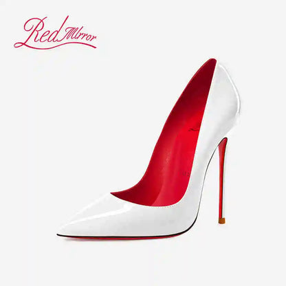 Women Heels Naked Color Women's Elegant High Heel Luxury Black Shoes Woman 2026 Red Shiny Bottoms Pointed Toe Party Ladies Women