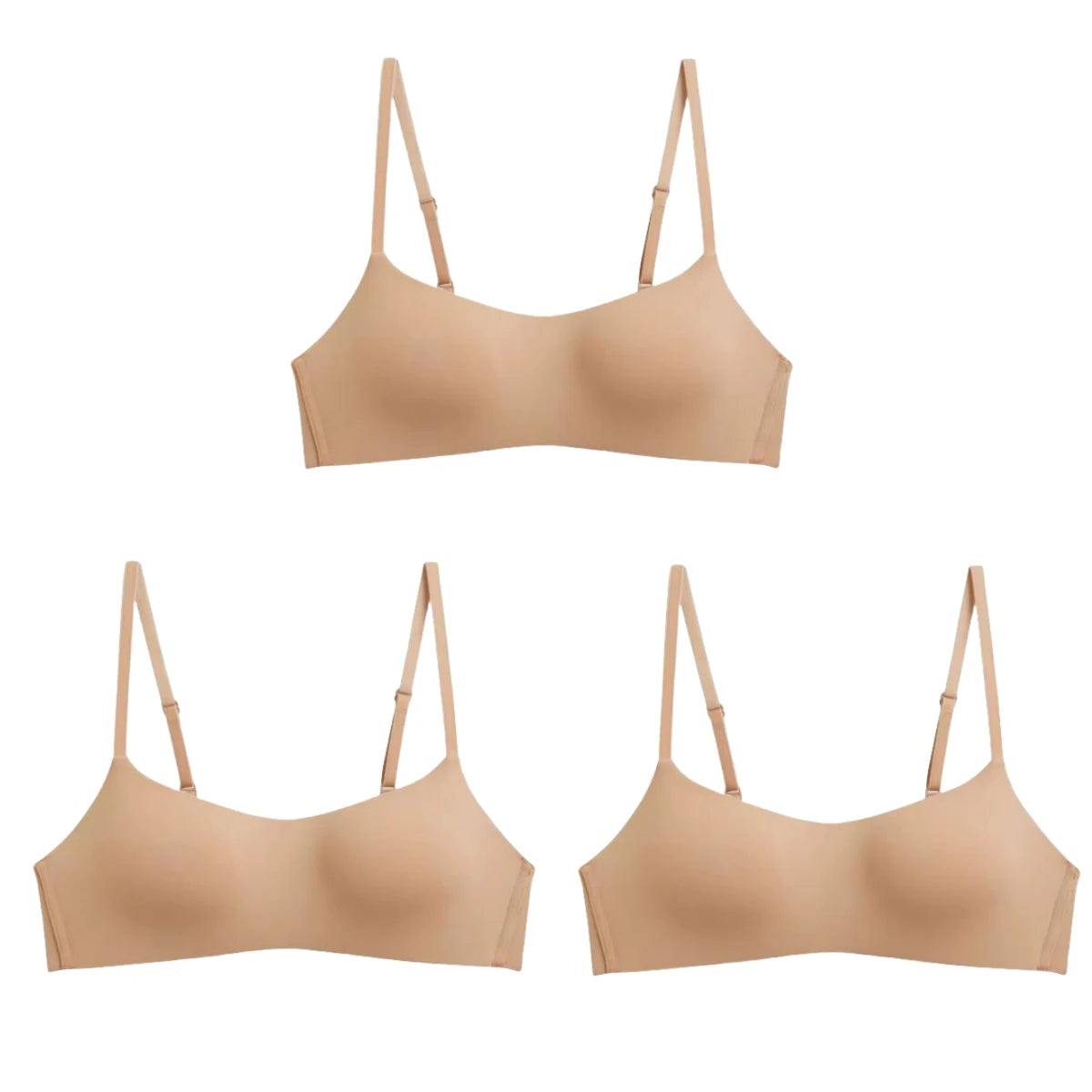 3Pcs/Lot Women Seamless Square Neck Bra Wireless Smooth Invisible Bralette Sexy Lingerie 1/2 Cup Non-detachable Brassiere S-XL